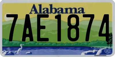 AL license plate 7AE1874