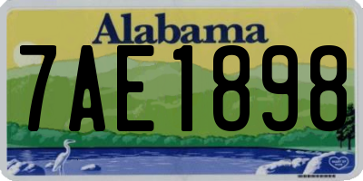 AL license plate 7AE1898