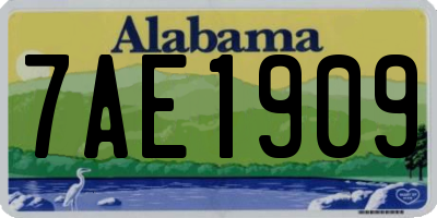 AL license plate 7AE1909