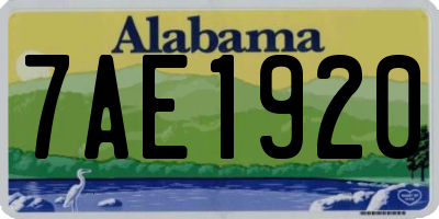 AL license plate 7AE1920