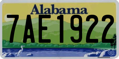 AL license plate 7AE1922