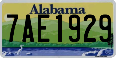 AL license plate 7AE1929