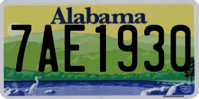 AL license plate 7AE1930