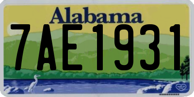 AL license plate 7AE1931