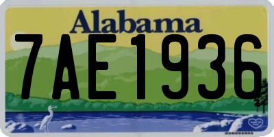AL license plate 7AE1936