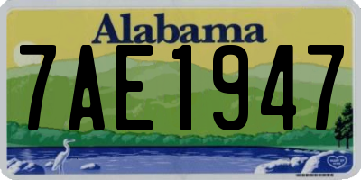 AL license plate 7AE1947