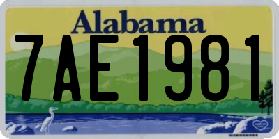 AL license plate 7AE1981