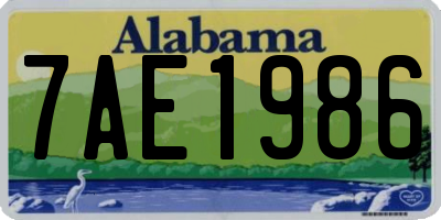 AL license plate 7AE1986