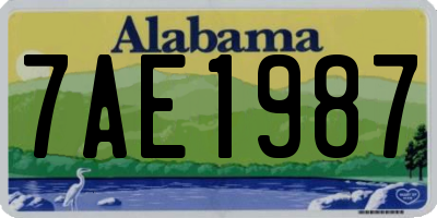 AL license plate 7AE1987