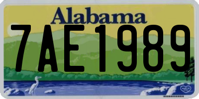 AL license plate 7AE1989