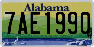 AL license plate 7AE1990