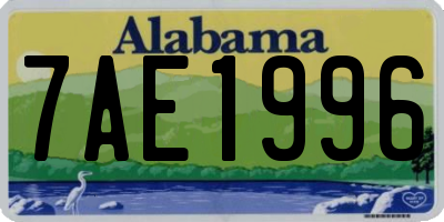 AL license plate 7AE1996