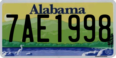 AL license plate 7AE1998