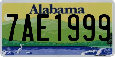 AL license plate 7AE1999