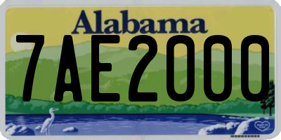 AL license plate 7AE2000