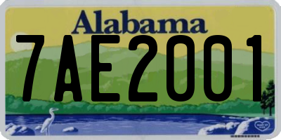 AL license plate 7AE2001