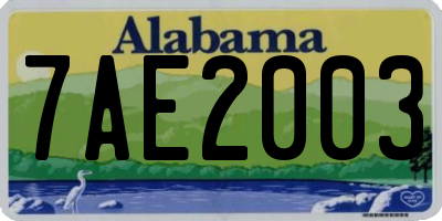 AL license plate 7AE2003