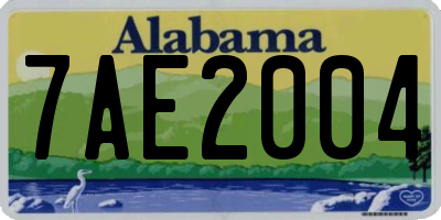 AL license plate 7AE2004