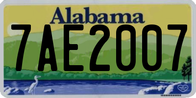 AL license plate 7AE2007