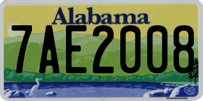 AL license plate 7AE2008