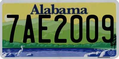AL license plate 7AE2009