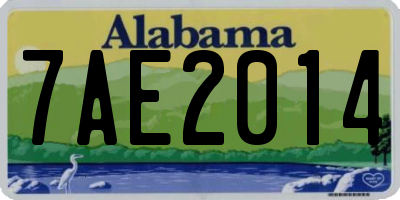 AL license plate 7AE2014