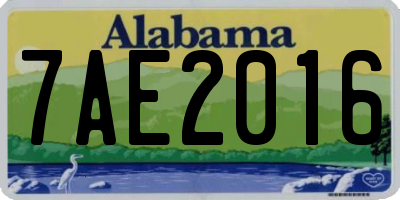 AL license plate 7AE2016