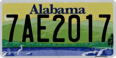 AL license plate 7AE2017