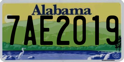 AL license plate 7AE2019