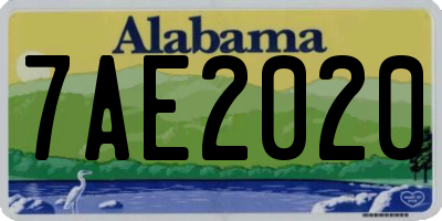 AL license plate 7AE2020
