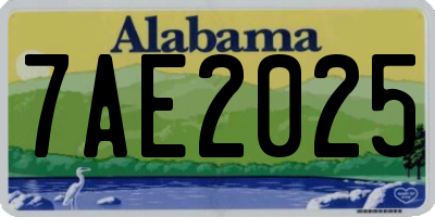 AL license plate 7AE2025