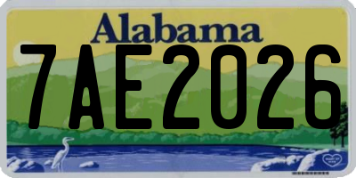 AL license plate 7AE2026