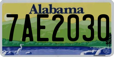 AL license plate 7AE2030