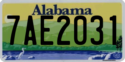 AL license plate 7AE2031