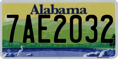 AL license plate 7AE2032