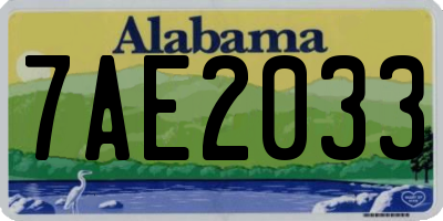 AL license plate 7AE2033