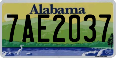 AL license plate 7AE2037
