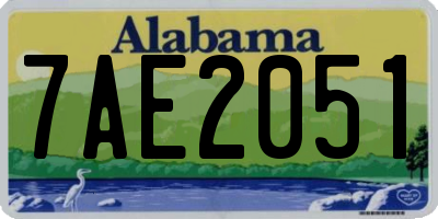 AL license plate 7AE2051