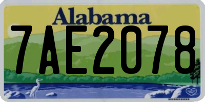AL license plate 7AE2078