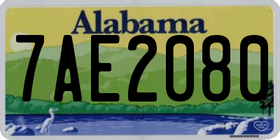 AL license plate 7AE2080