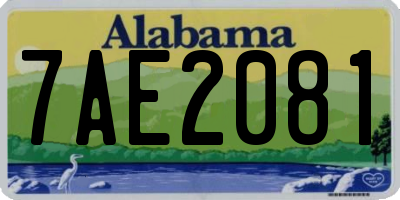 AL license plate 7AE2081