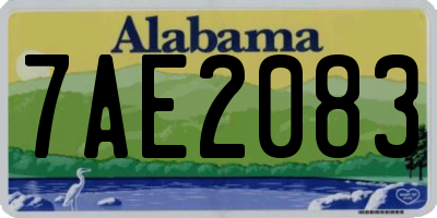 AL license plate 7AE2083