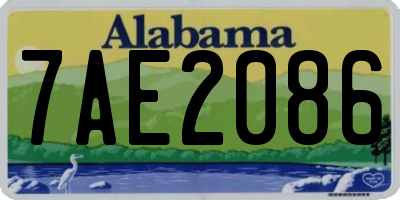 AL license plate 7AE2086