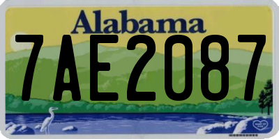 AL license plate 7AE2087