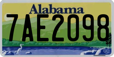 AL license plate 7AE2098