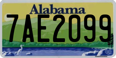 AL license plate 7AE2099