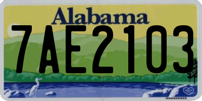 AL license plate 7AE2103
