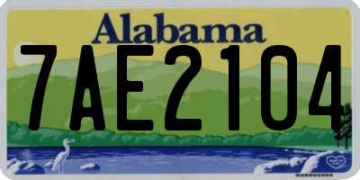 AL license plate 7AE2104