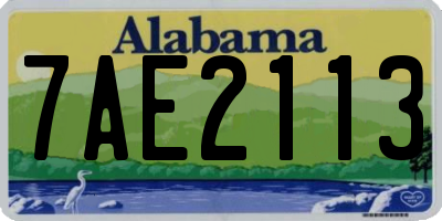 AL license plate 7AE2113