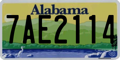 AL license plate 7AE2114